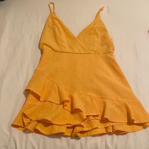 Yellow mini dress (shorts inside)